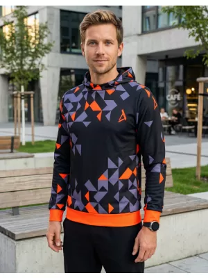 Férfi prémium funkcionális pulóver ALTISPORT VOJ/ALM108MI01 FEKETE-NARANCS