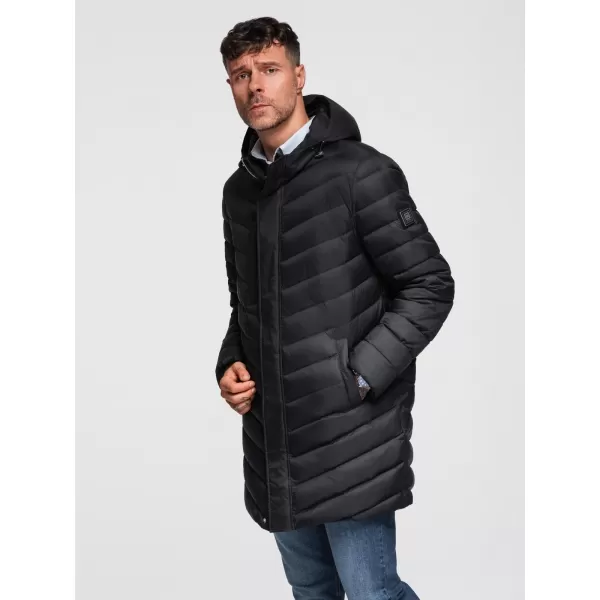  Kabát OMBRE OM-JALJ-0266 FEKETE 