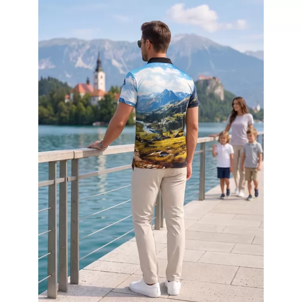  Funkcionális férfi póló prémium gallérral ALTISPORT VOJ/ALM116TR05 HEGYEK 