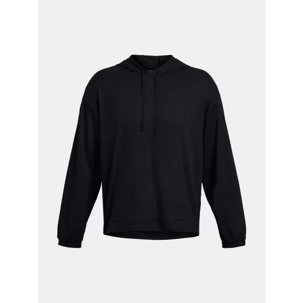  Férfi pulóver UNDER ARMOUR UA RIVAL WAFFLE HOODIE 1383108-001 FEKETE 
