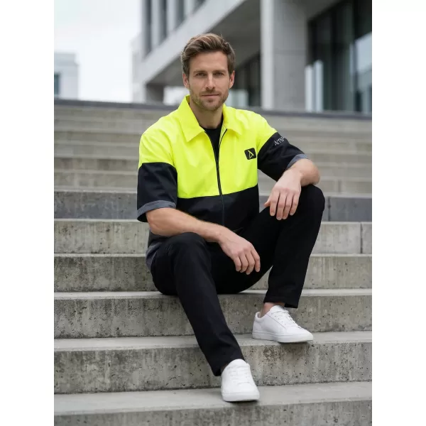 Prémium férfi ing ALTISPORT VOJ/ALM051KOS01 NEON SÁRGA/SZÜRKE 