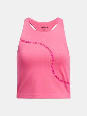Lány felső UNDER ARMOUR G MOTION BRANDED CROP TANK 1390079-672 RÓZSASZÍN