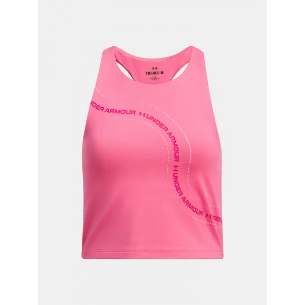  Lány felső UNDER ARMOUR G MOTION BRANDED CROP TANK 1390079-672 RÓZSASZÍN 