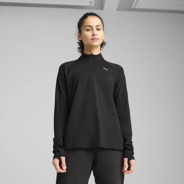  Ing PUMA W RUN VELOCITY CLOUDSPUN 1/4 ZIP 52665001 PUMA FEKETE 