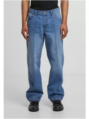 Férfi farmer URBAN CLASSICS TB7605 KÖZÉP MÉLYKÉK MOSOTT