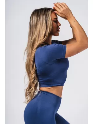 Formázó varrat nélküli crop top FLOW SEAMLESS 499 BLUE Nebbia