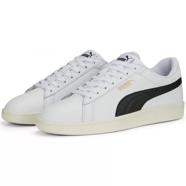  Férfi cipő PUMA SMASH 3.0 L 39098703 PUMA FEHÉR/FEKETE/ARANY/ELEFÁNTCSONT 