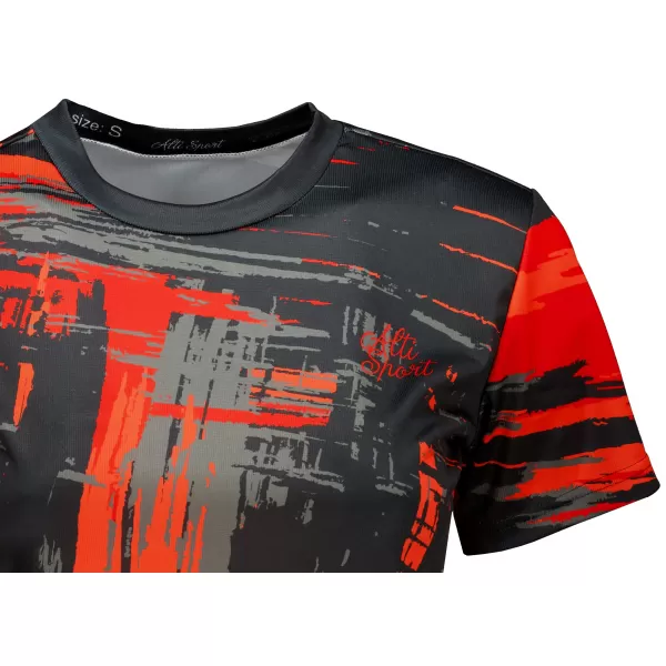  Női prémium crop top ALTISPORT VOJ/ALW010TR07 ČERNOČERVENÁ FEKETE ÉS PIROS 