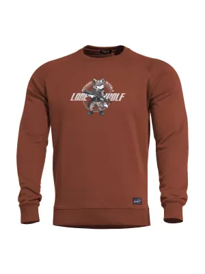 Pulóver PENTAGON HAWK SWEATER LONE WOLF K09019 BARNA VÖRÖS