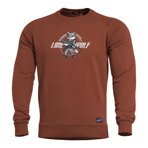 Pulóver PENTAGON HAWK SWEATER LONE WOLF K09019 BARNA VÖRÖS 