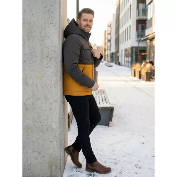  Férfi téli kabát KIXMI VOLKER MUSTÁR 