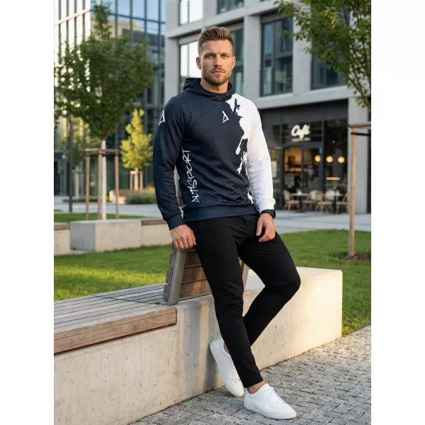  Férfi funkcionális pulóver prémium ALTISPORT VOJ/ALM112MI01 FEKETE-FEHÉR 