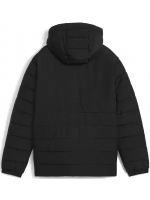 Kabát PUMA TEAMADDITIONS HOODED PADDED JACKET JR 65973803 PUMA FEKETE/PUMA EZÜST