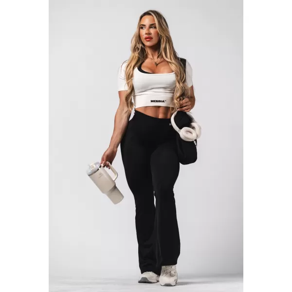  Formázó, varrat nélküli, kiszélesedő leggings FLOW SEAMLESS 498 BLACK Nebbia 