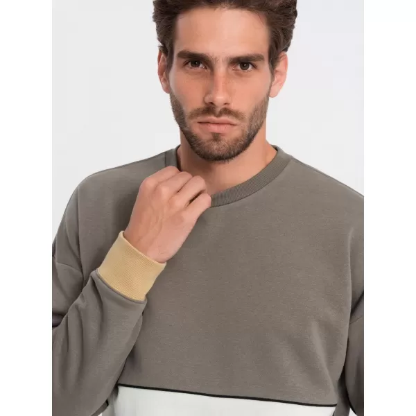  Férfi pulóver OMBRE B1673 KHAKI 