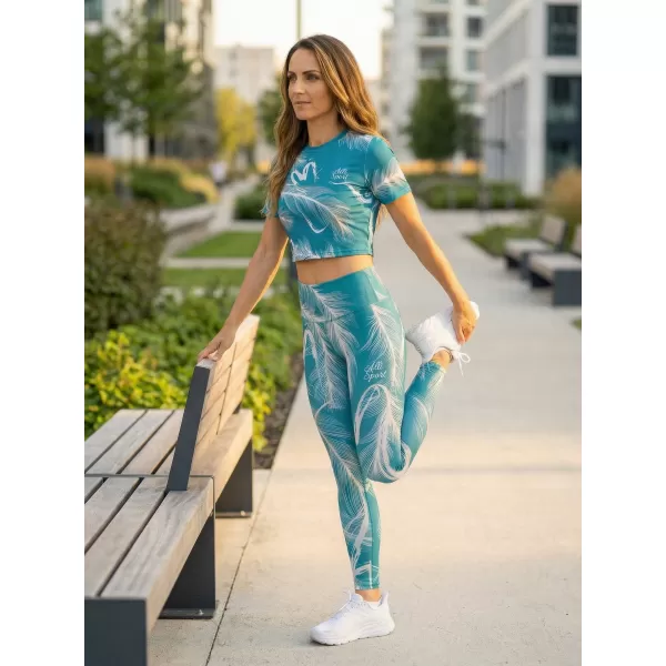  Női prémium crop top ALTISPORT VOJ/ALW001TR07 EMERALD/ŠEDÁ SMARAGD/SZÜRKE 