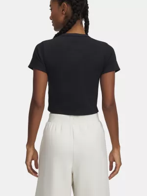 Női póló UNDER ARMOUR UA RIVAL RIB BABY TEE 6000264-001 FEKETE