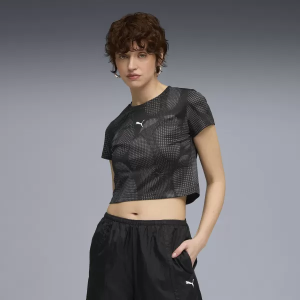  Női póló PUMA DARE TO AOP BABY TEE 63214501 PUMA FEKETE 