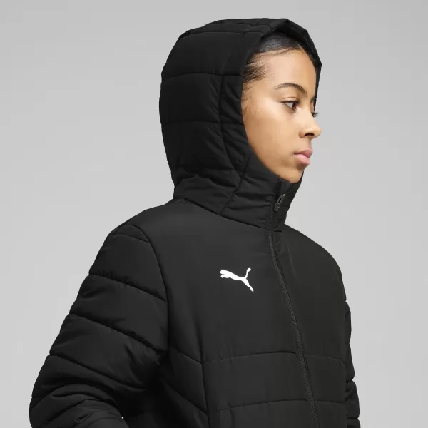  Kabát PUMA TEAMADDITIONS HOODED PADDED JACKET JR 65973803 PUMA FEKETE/PUMA EZÜST 