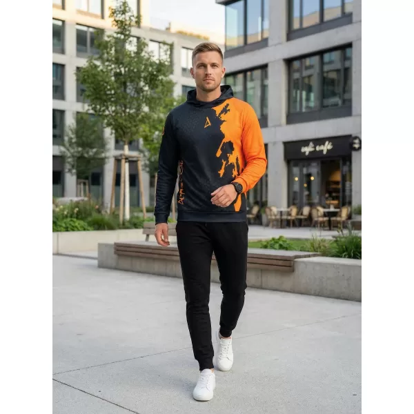  Férfi funkcionális pulóver prémium ALTISPORT VOJ/ALM112MI01 FEKETE-FLUO NARANCS 