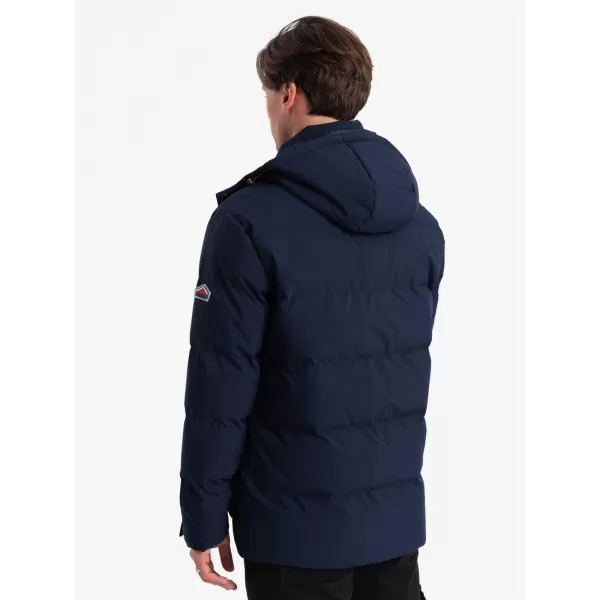  Férfi téli kabát OMBRE OM-JAHP-0306 SÖTÉTKÉK 