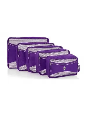 Szervezők halmaza HEYS ECO PACKING CUBE 5PC SET II LILA