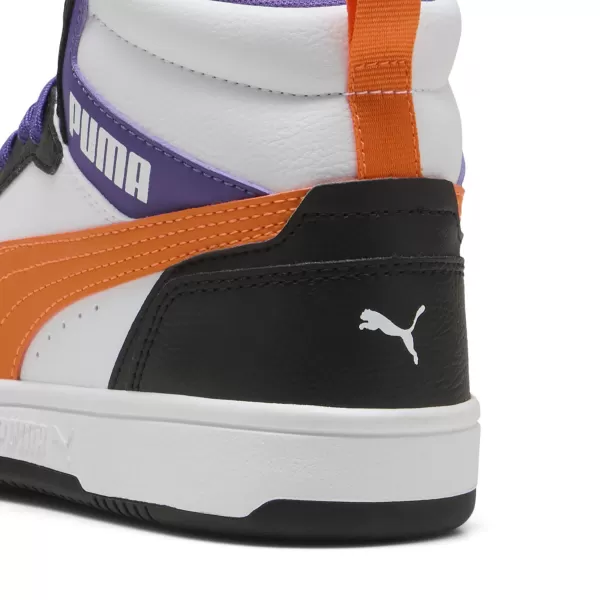  Bébi cipő PUMA REBOUND V6 MID JR 39383134 PUMA FEHÉR/NARANCSSÁRGA GLO/FEKETE 