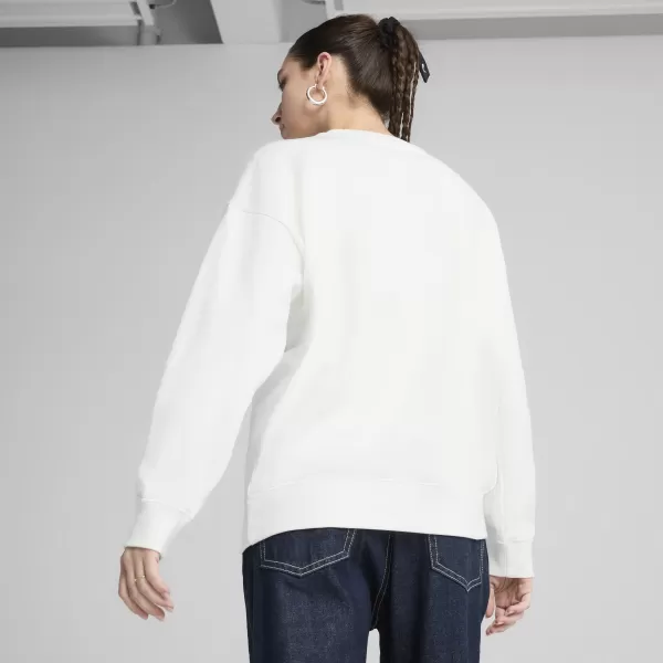 Női pulóver PUMA ESS OVERSIZED CREW FL 68540002 PUMA FEHÉR 