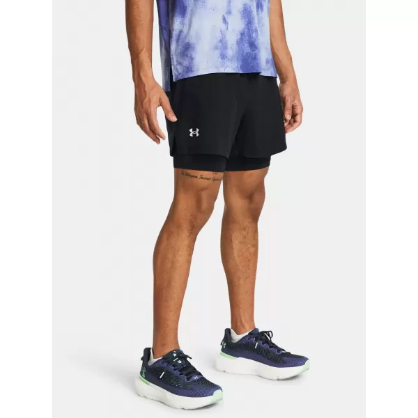  Férfi rövidnadrág UNDER ARMOUR UA LAUNCH 5'' 2-IN-1 SHORTS 1382640-001 FEKETE 