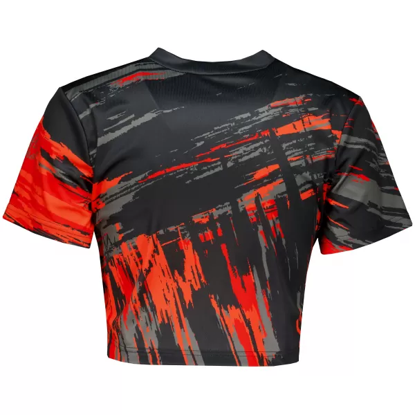  Női prémium crop top ALTISPORT VOJ/ALW010TR07 ČERNOČERVENÁ FEKETE ÉS PIROS 