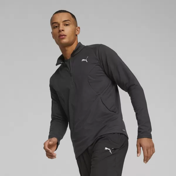  Férfi pulóver PUMA RUN CLOUDSPUN KNIT 1/2 ZIP 52327201 PUMA FEKETE 