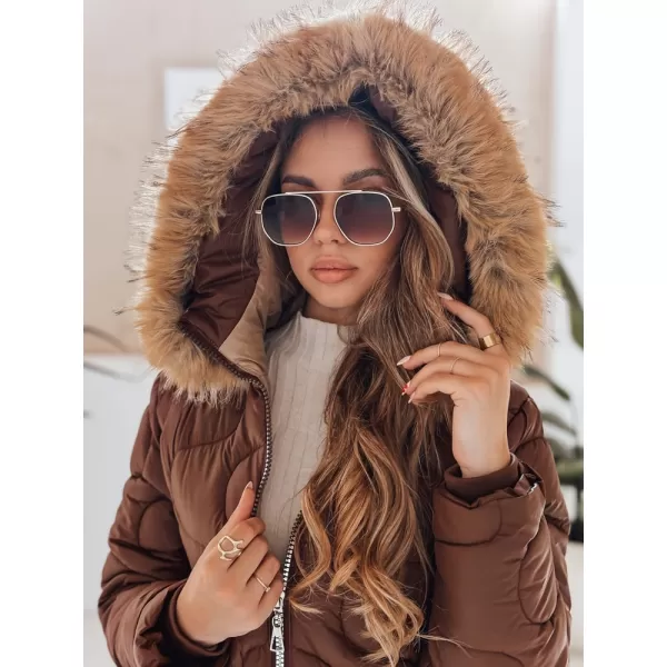  Női kabát DSTREET TY4936 BARNA 