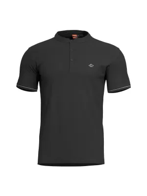 póló PENTAGON LEVANTES HENLEY T-SHIRT STRIPES K09025 FEKETE