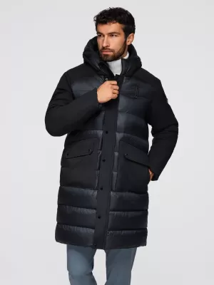 Kabát OMBRE OM-JALJ-0308 FEKETE