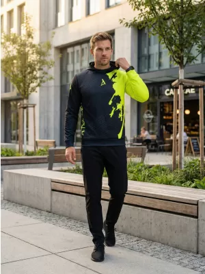 Férfi funkcionális pulóver prémium ALTISPORT VOJ/ALM112MI01 FEKETE-FLUO SÁRGA