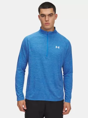 Férfi póló UNDER ARMOUR UA TECH TEXTURED 1/2 ZIP 1382797-402 KÉK