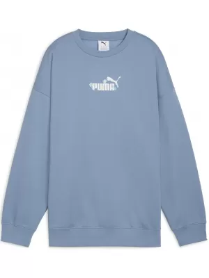 Női pulóver PUMA ESS NATURE 2 0 OVERSIZED CREW FL 68807834 HŰVÖS KÉK