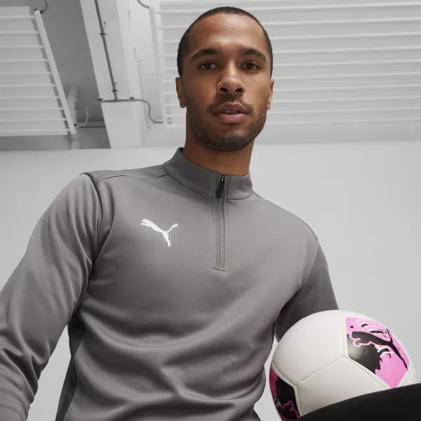  Ing PUMA TEAMGOAL TRAINING 1/4 ZIP TO 658629_13 ÖNTÖTTVAS/FEHÉR/ÁRNYÉKSZÜRKE 