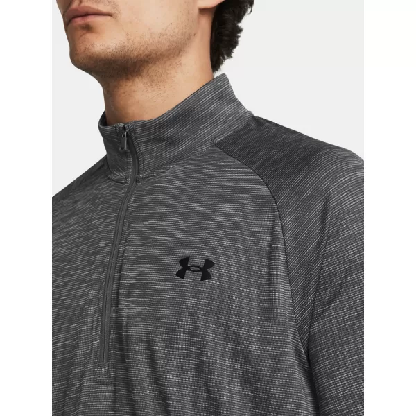  Férfi póló UNDER ARMOUR UA TECH TEXTURED 1/2 ZIP 1382797-025 SZÜRKE 