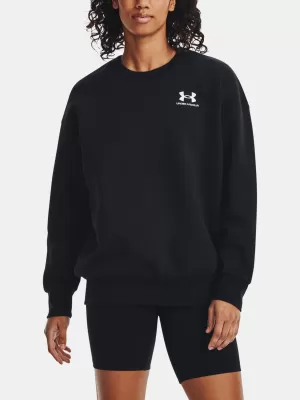 Női pulóver UNDER ARMOUR ESSENTIAL FLC OS CREW 1379475-001 FEKETE