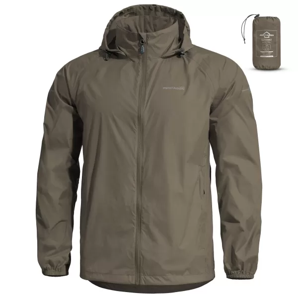  Férfi dzseki PENTAGON CLOUDBURST PACKABLE MENS RAIN JACKET K07019 BARNA SZÜRKE 