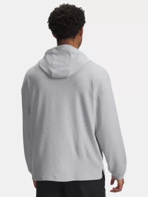 Férfi pulóver UNDER ARMOUR UA RIVAL WAFFLE HOODIE 1383108-011 SZÜRKE