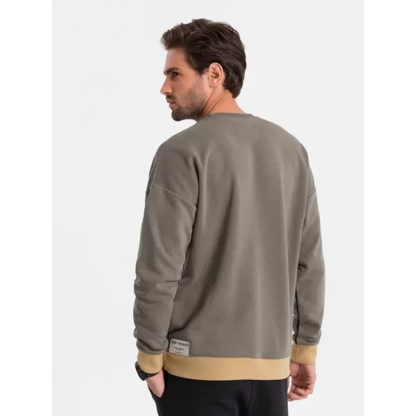  Férfi pulóver OMBRE B1673 KHAKI 