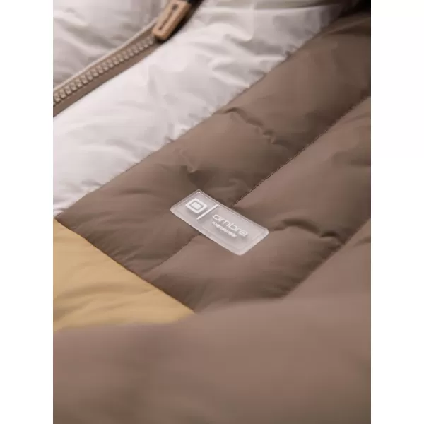  Kabát OMBRE OM-JALP-0296 BÉZS ÉS FEHÉR 