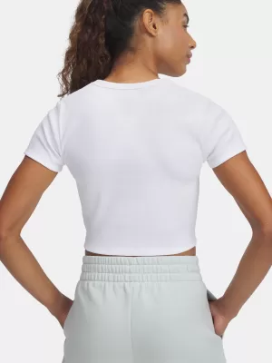 Női póló UNDER ARMOUR UA RIVAL RIB BABY TEE 6000264-100 FEHÉR