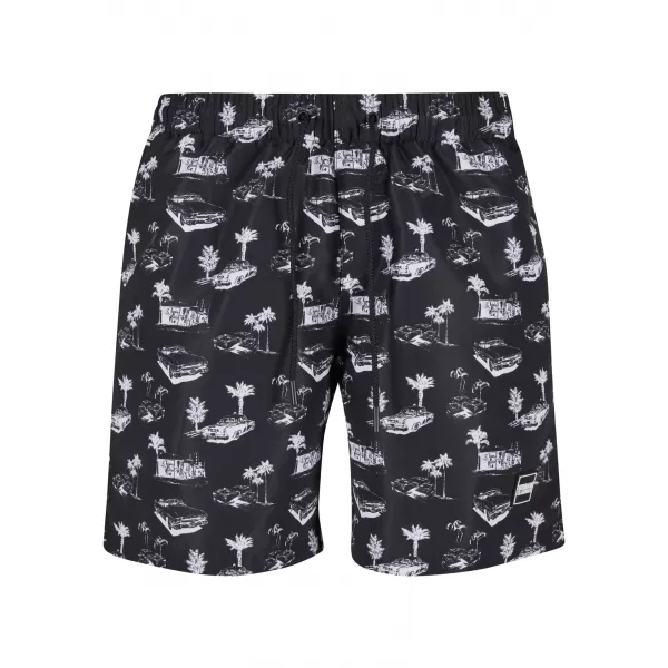  Fürdési rövidnadrág URBAN CLASSICS TB2679 FEKETE/FEHÉR 