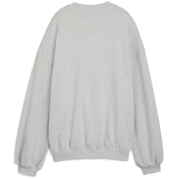  Női pulóver PUMA X ROSÉ OVERSIZED CREW 63380310 LAPOS VILÁGOSSZÜRKE HEATHER 