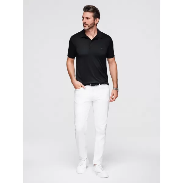  Mens t -phirt gallérral OMBRE OM-POSS-0150 FEKETE 
