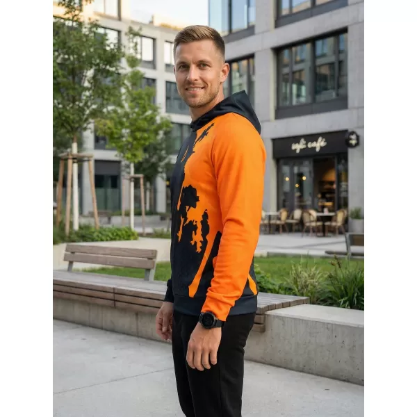  Férfi funkcionális pulóver prémium ALTISPORT VOJ/ALM112MI01 FEKETE-FLUO NARANCS 