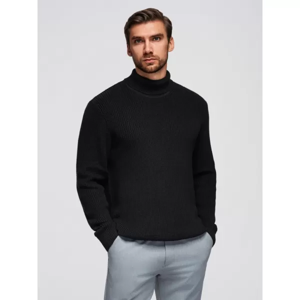  Férfi pulóver OMBRE OM-SWTN-0162 FEKETE 